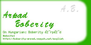 arpad boberity business card